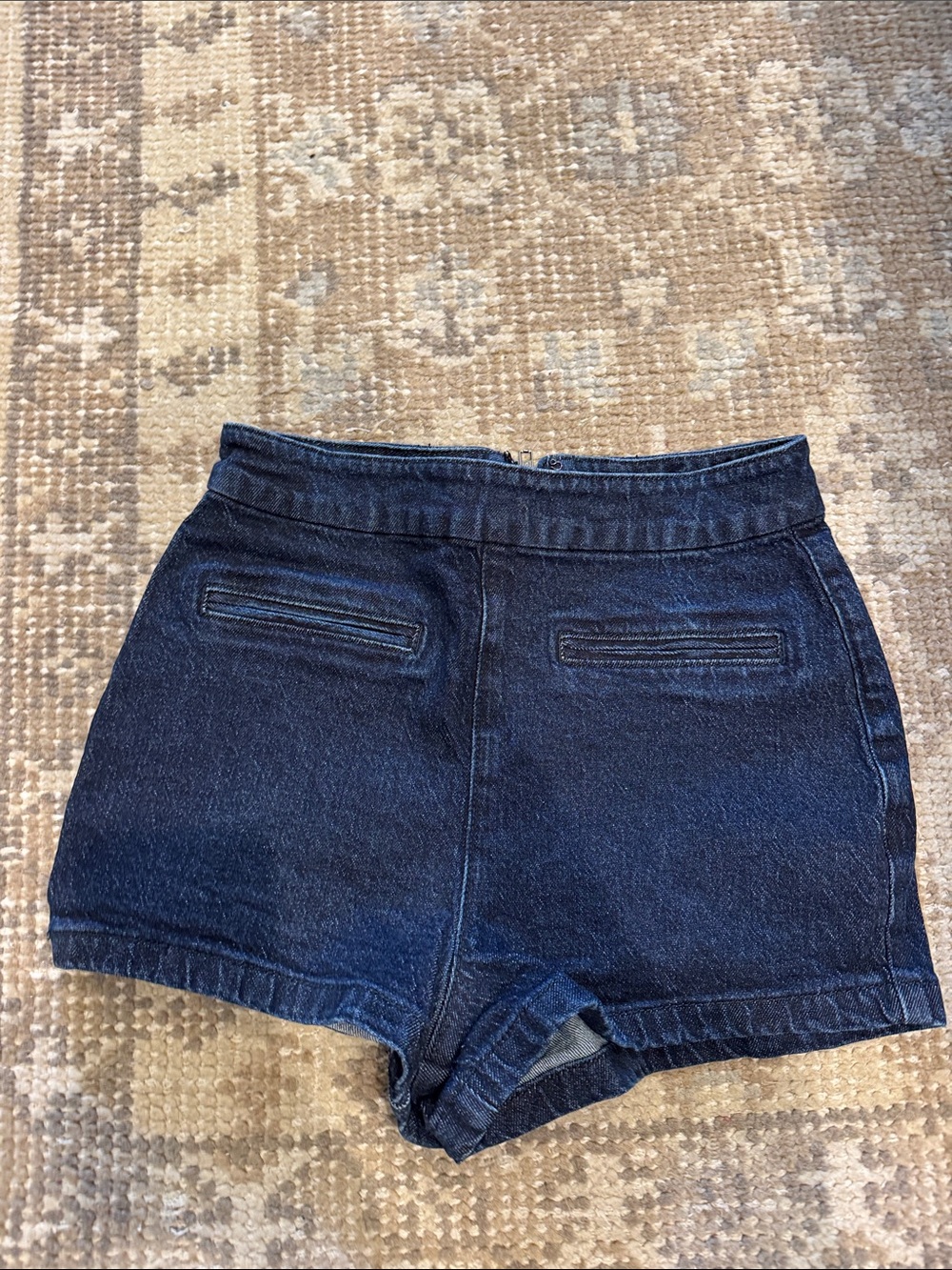 AFRM high waisted denim hot short - small